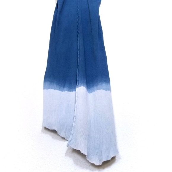 NEW AG Adriano Goldschmied 90's Curved Hem Midi Tank Dress Blue Ombre Boho Small - Picture 9 of 10